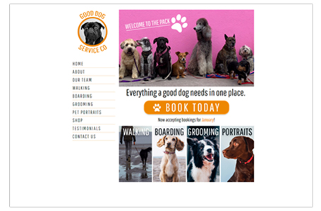dog service sample website